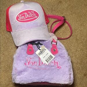 Von Dutch Pink and Purple Women's Bag & Hat